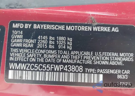 2015 Mini Cooper S Countryman from USA, damaged, VIN WMWZC5C55FWP43808